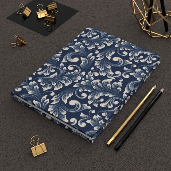 Vintage Baroque Damask Pattern Hardcover Journal – Lined Notebook