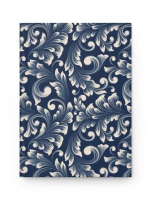 Vintage Baroque Damask Pattern Hardcover Journal – Lined Notebook