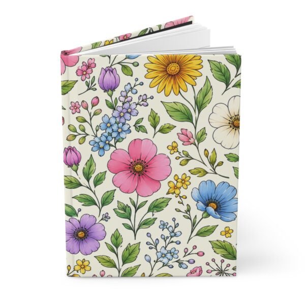 Blooming Garden Floral Pattern Hardcover Journal – Lined Notebook