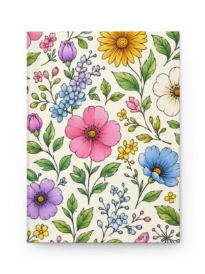 Blooming Garden Floral Pattern Hardcover Journal – Lined Notebook