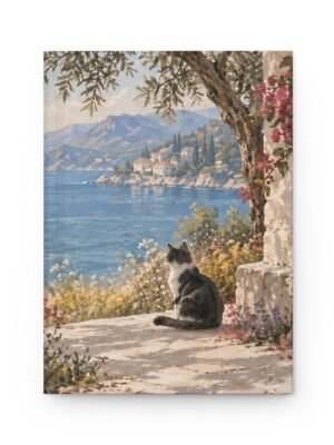 Seaside Cat Hardcover Journal – Lined Notebook