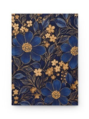 4577398254084366820_2048.jpeg Midnight Blue & Gold Floral Hardcover Journal – Lined Notebook