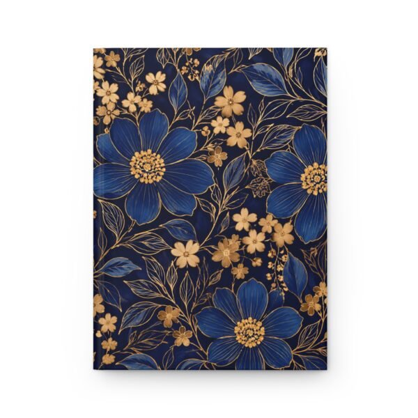 Midnight Blue & Gold Floral Hardcover Journal – Lined Notebook